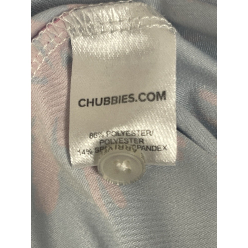 Chubbies Electric Slide Performance Polo Men's XL Tropical Palm Trees Pink/Blue - Picture 8 of 8